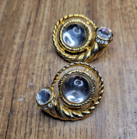 Vintage Accessories - vintage 80s gold earrings